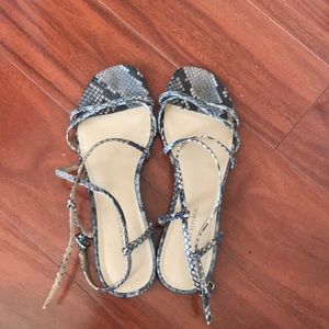 Snakeskin print strappy sandals